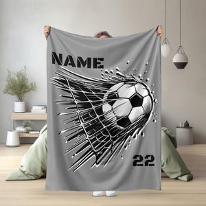 Soccer Blanket, Personalized Gift for Soccer Player Gift, Custom Soccer Blanket,Personalized Soccer gifts,Personalized Soccer Player Blanket