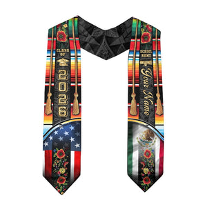 Custom Mexican Graduation Sash, Mexican American Flag Graduation Sash 2026, Guadalupe Stole, Mexico Graduation Stole 2026, Hispanic Sash