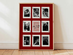 Custom Playing Card Photo Frame, How Lucky are We Poster and Canvas, Personalized Prints for him, Anniversary Gift for Boyfriend, Couple DIY Gift