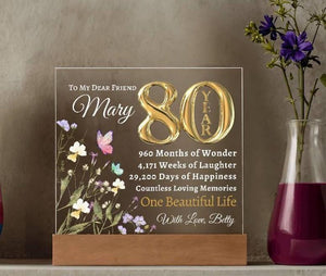 80th birthday gift for women- Personalized Birthday Gift for Her - Happy Birthday Custom Plaque