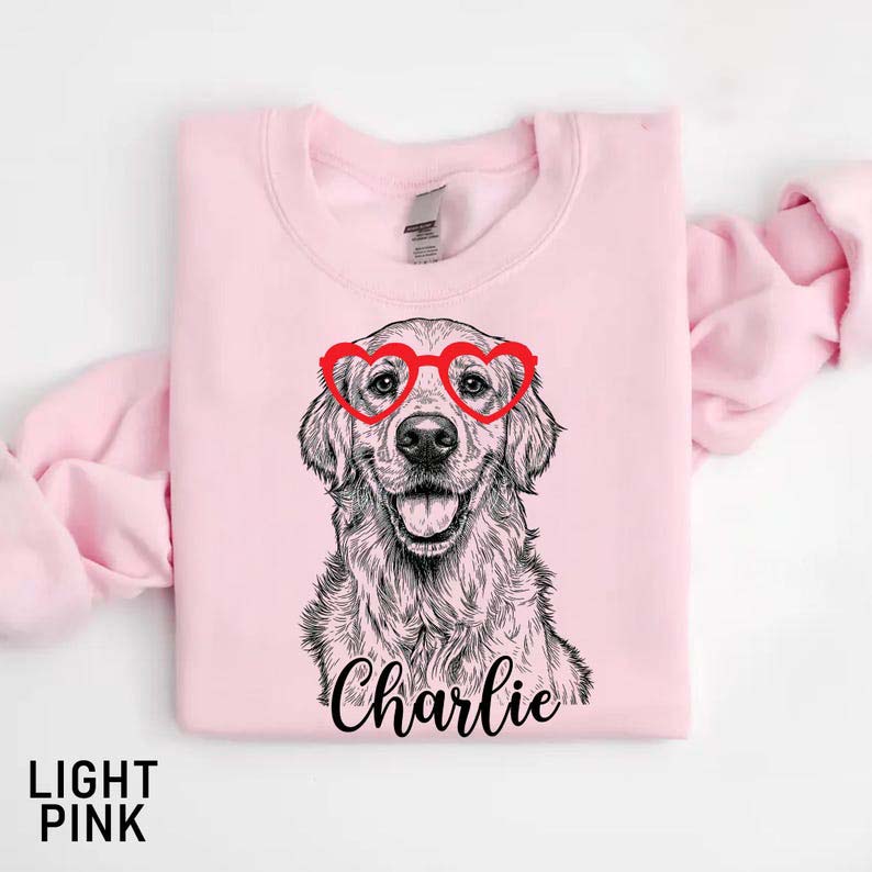 Custom Pet Valentine's Day Shirt, Custom Pet Portrait Sweatshirt, Personalized Valentine Gift for Pet Lover, Custom Dog Cat Graphic Tee
