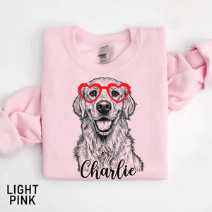 Custom Pet Valentine's Day Shirt, Custom Pet Portrait Sweatshirt, Personalized Valentine Gift for Pet Lover, Custom Dog Cat Graphic Tee