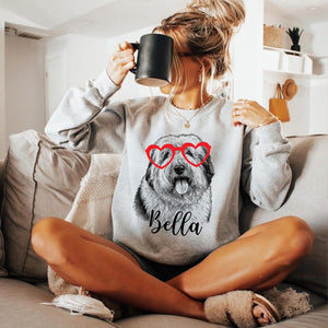 Custom Pet Valentine's Day Shirt, Custom Pet Portrait Sweatshirt, Personalized Valentine Gift for Pet Lover, Custom Dog Cat Graphic Tee