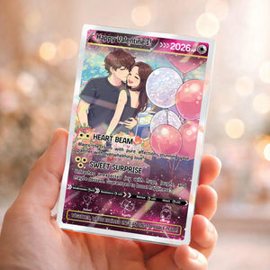 Personalized Poke Love Valentine s Day Card, Custom Anime-Style Photo Card, Valentine Gift, Game Couple Card, Gift for Game Couples, Him&Her