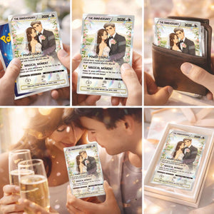 Personalized Poke Love Valentine s Day Card, Custom Anime-Style Photo Card, Valentine Gift, Game Couple Card, Gift for Game Couples, Him&Her