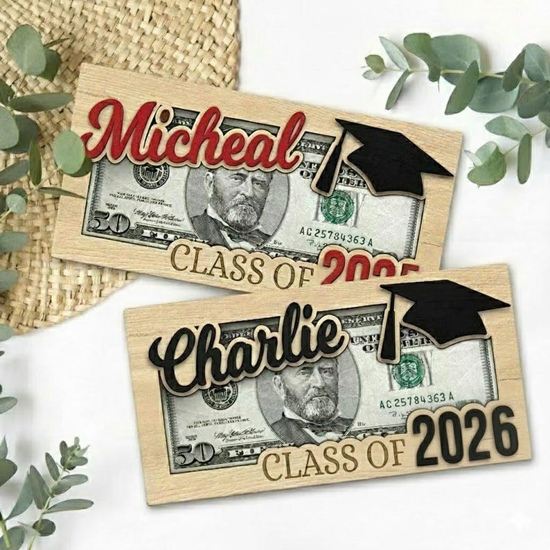 Personalized Graduation 2026 Money Holder Gift, Custom Gift for Grad Student, Gift for High School Senior, Custom Grad Name Cash Holder
