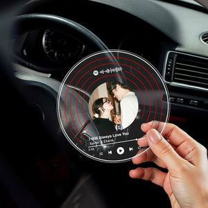 Custom Car Visor Photo Clip,Visor Clip Frame,Personalized Acrylic Sun Visor Decor Gift,Photo Music Code Car Clip,Music Lover Couple Gifts