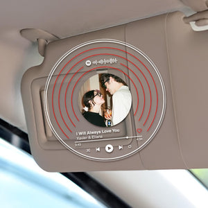 Custom Car Visor Photo Clip,Visor Clip Frame,Personalized Acrylic Sun Visor Decor Gift,Photo Music Code Car Clip,Music Lover Couple Gifts