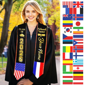 Custom Photo Graduation Stole: Personalized Class of 2026 Sash, Gift for Graduates