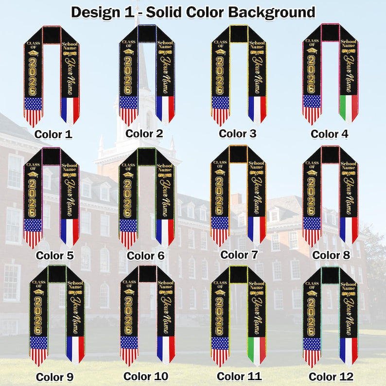 Custom Photo Graduation Stole: Personalized Class of 2026 Sash, Gift for Graduates