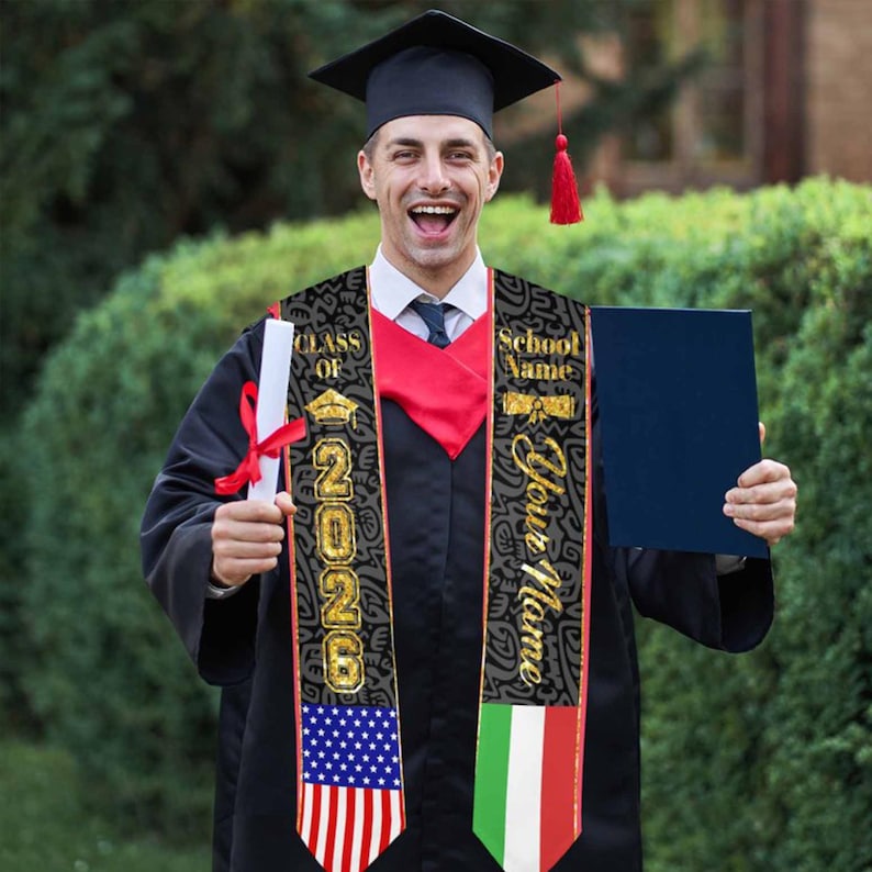 Custom Photo Graduation Stole: Personalized Class of 2026 Sash, Gift for Graduates