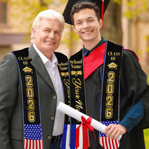 Custom Photo Graduation Stole: Personalized Class of 2026 Sash, Gift for Graduates