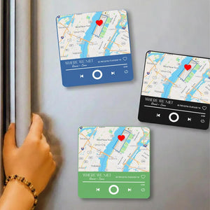 Custom Map Music Refrigerator Magnets: Sentimental Gift for Valentines, Anniversary, The Place We Met