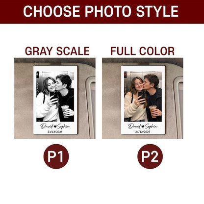 Custom Couple Polaroid Photo Car Visor Clip, Personalized Sun Visor Clip, Valentine Gift For Lover, Husband Wife Gift, Drive Safe Car Decor