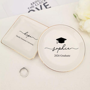 Personalized Name Graduation Jewelry Dish, Graduation Gift,2026 Class of College Graduation Gift, PHD Graduation Present, Gift for Her