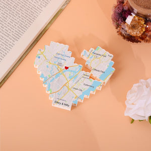 Map Print Building Block, Photo Puzzles Blocks with Location, Friend Long Distance Gift, Couple Engagement, Anniversary Gift, Valentine Gift