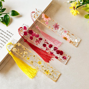 Personalized Pressed Flower Bookmark, Daisy Acrylic Bookmark, Bookmark with Name, Gift for Her & Teacher
