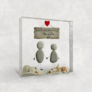 Thank You For Being My Rock Acrylic Plaque, Personalized Anniversary Gift for Couple, Wedding Gift, Valentines Day Gift, Engagement Keepsake