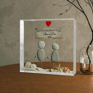 Thank You For Being My Rock Acrylic Plaque, Personalized Anniversary Gift for Couple, Wedding Gift, Valentines Day Gift, Engagement Keepsake