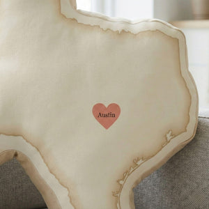 State Shape Pillow With City Name, Custom Throw Gift All 50 States for Grandparents Loved Ones Gift