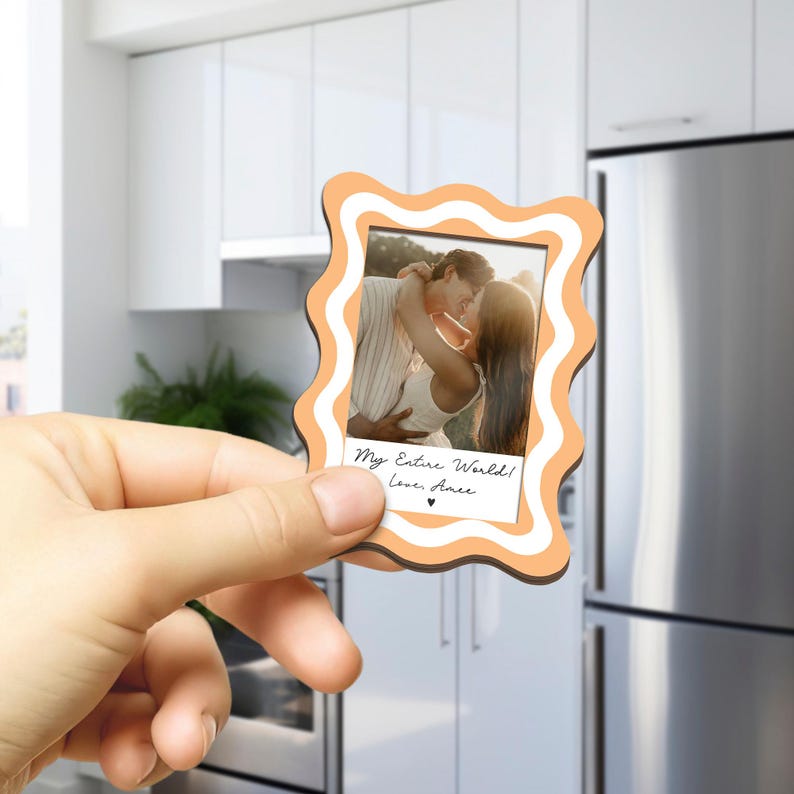 Custom Couple Photo Frame Fridge Magnet, Personalized Couple Portraid Keepsake, Anniversary Gift, Picture Couples, Valentine's Day Gift