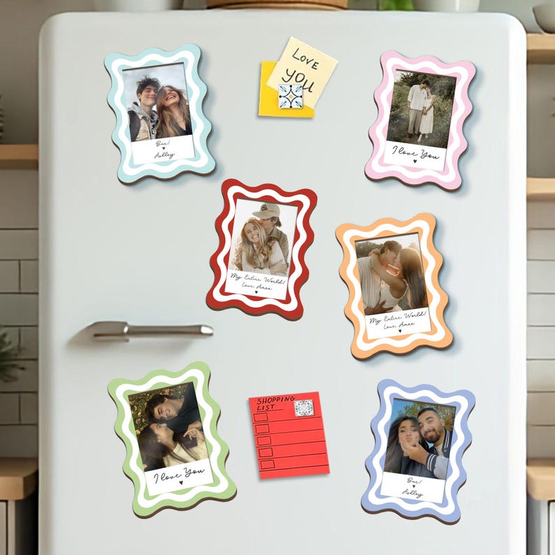 Custom Couple Photo Frame Fridge Magnet, Personalized Couple Portraid Keepsake, Anniversary Gift, Picture Couples, Valentine's Day Gift