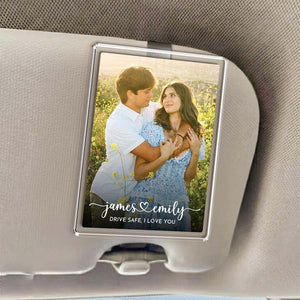 Personalized Photo Car Visor Clip Gift for Him, Custom Drive Safe Couple Photo Clip, Valentines Gift for Boyfriend or Husband