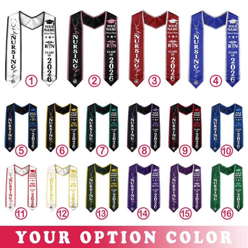Customized Nursing Stole, Nursing Graduation Stole, RN Stole Nursing Stole Graduation 2026, Nursing Graduation, Nursing Stole Graduate 2026