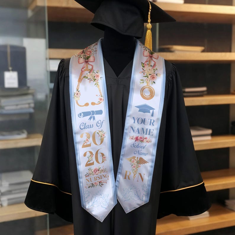 Customized Nursing Stole, Nursing Graduation Stole, RN Stole Nursing Stole Graduation 2026, Nursing Graduation, Nursing Stole Graduate 2026