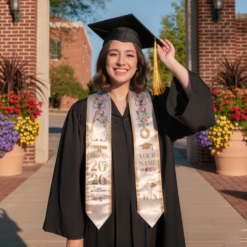 Customized Nursing Stole, Nursing Graduation Stole, RN Stole Nursing Stole Graduation 2026, Nursing Graduation, Nursing Stole Graduate 2026