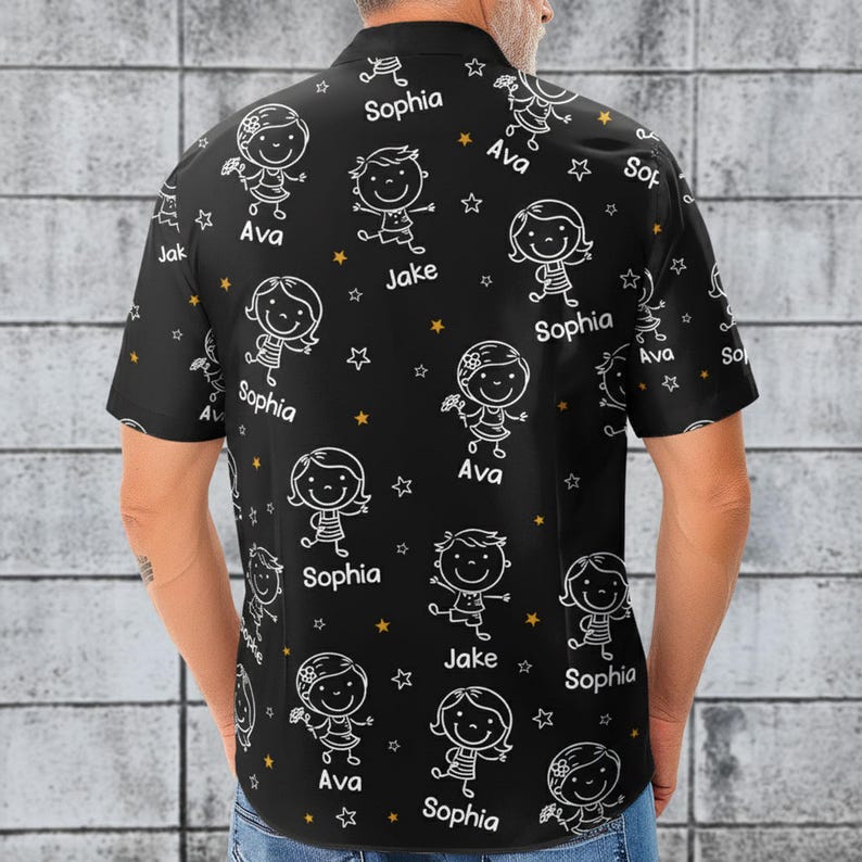 Personalized Grandpa Hawaiian Shirt, Papa Shirt With Grandkid Name, This Grandpa Belong To, Father's Day Gift, Grandpa Dad Birthday Giftt