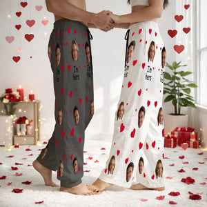 Custom Face Pajamas Pants for Couples, Personalized Couple Photo Pajama, Pajama pants Party Valentine's Day gifts, Funny Face Pajama Pants