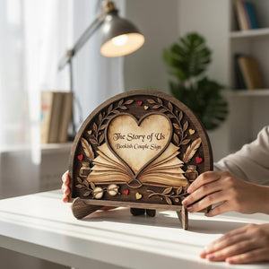 Custom Book Lover Sign The Story Of Us Wooden Art For Bookish Couples Anniversary Gift For Bibliophiles Library Wall Decor Literary Wedding