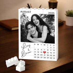 Custom Photo Building Blocks for Couples, Calendar Block Valentines Day Gift, Gamer Boyfriend Valentine Gifts, Couple Gift, Anniversary Gift