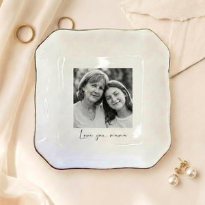 Custom Photo Trinket Tray, Photo Gift for Mom, Personalized Ring Dish, Jewelry Storage Tray, Mother of the Bride Gift, Photo Keepsake