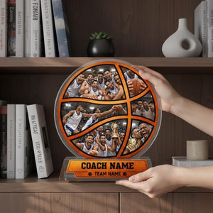 Personalized Basketball Coach Gift Custom Photo Acrylic Plaque Team Appreciation Trophy