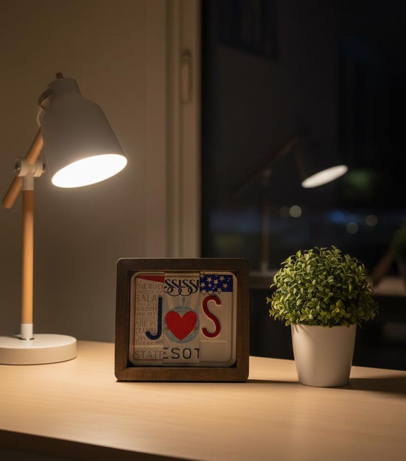 Personalized License Plate Sign Anniversary Gift Wedding Valentine Gift for Him Her