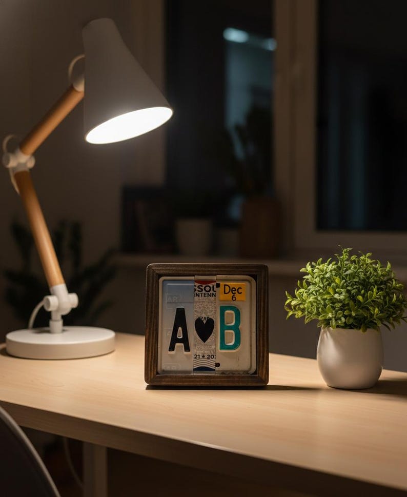 Personalized License Plate Sign Anniversary Gift Wedding Valentine Gift for Him Her