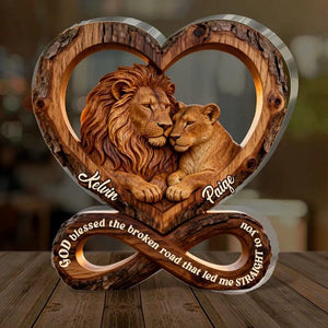 God Blessed The Broken Road That Led Me Straight To You - Personalized Custom Shaped Squared Acrylic Plaque