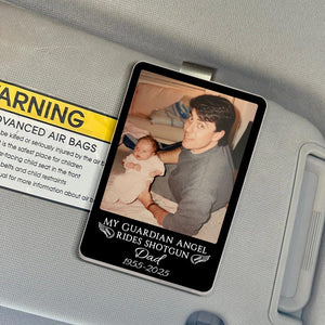 Personalized Memorial Photo Car Visor Clip: Loss Of Mom Gift, Guardian Angel Keepsake Gift, Sympathy Gift For Loss Of Loved Ones