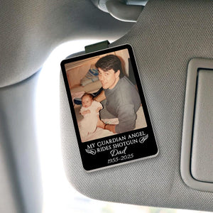 Personalized Memorial Photo Car Visor Clip: Loss Of Mom Gift, Guardian Angel Keepsake Gift, Sympathy Gift For Loss Of Loved Ones