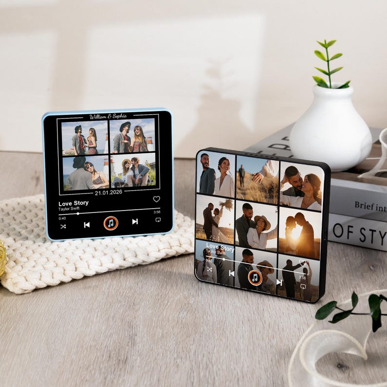Personalized Fridge Music Magnet,Valentine s Day Gift for Her,Plays Custom Song,Gift for Him,Couples,Custom Photo Music Fridge Magnet
