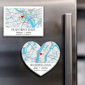 Personalized Where We Met Magnet, First Date Keepsake Gift, Anniversary Gift, Location Map Fridge Magnet, Gift For Boyfriend, Where It Began