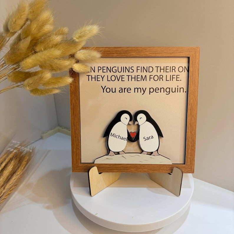 Personalized Penguin Couple Romantic, Penguin Gifts, Personalised You_re My Penguin, Gift For Him, Her, Gift for Girlfriend, Boyfriend Gifts