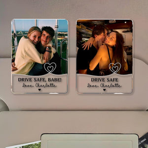 Personalized Couple Photo Car Visor Clip, Valentines Gift For Him, Drive Safe I Love You, Anniversary Gifts For Boyfriend, Drive Safe Gift