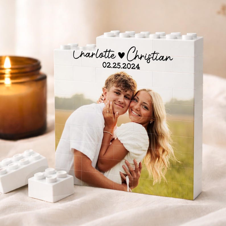 Custom Photo Building Block, Valentine's Day Gift for Him, Gamer Boyfriend Valentines Gift, Custom Photo Couple Gift, Anniversary Gift