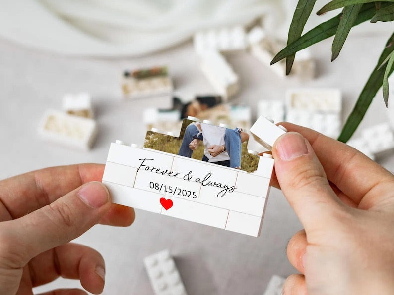 Custom Photo Building Block Heart: Personalized Valentine's Gift or Anniversary Keepsake
