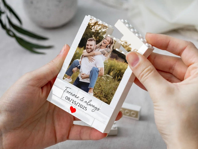 Custom Photo Building Block Heart: Personalized Valentine's Gift or Anniversary Keepsake