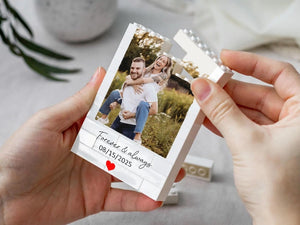 Custom Photo Building Block Heart: Personalized Valentine's Gift or Anniversary Keepsake