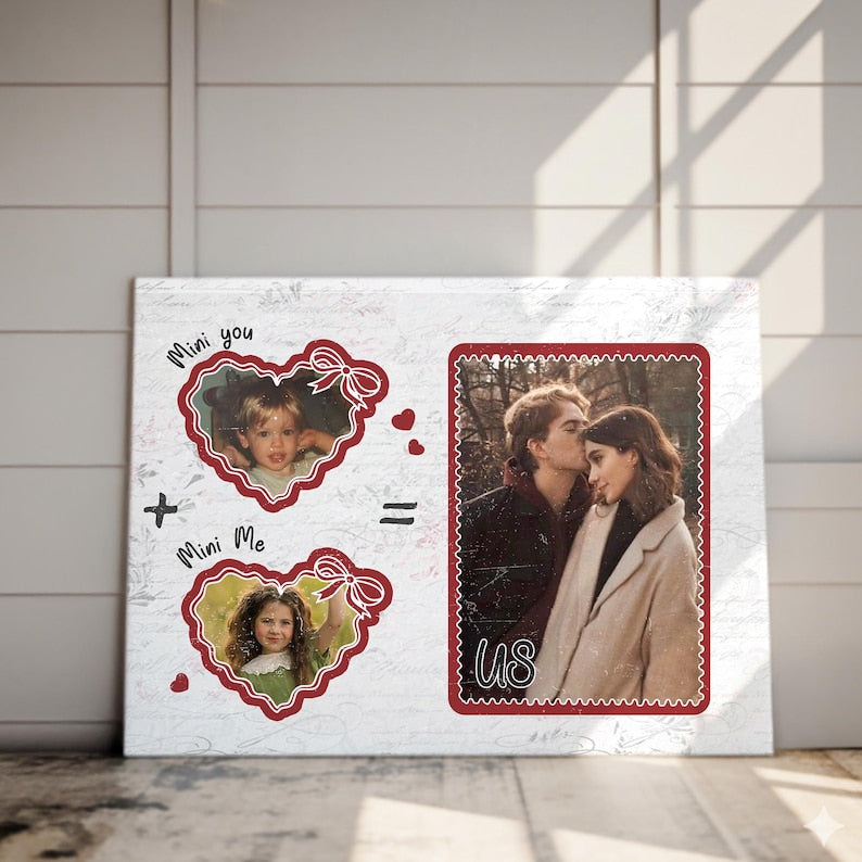 Personalized Valentines Gifts For Boyfriend, Custom Photo Canvas Anniversary Gift for Him Her